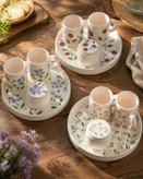 سرویس چای خوری چهارتکه سرامیکی طرحدار