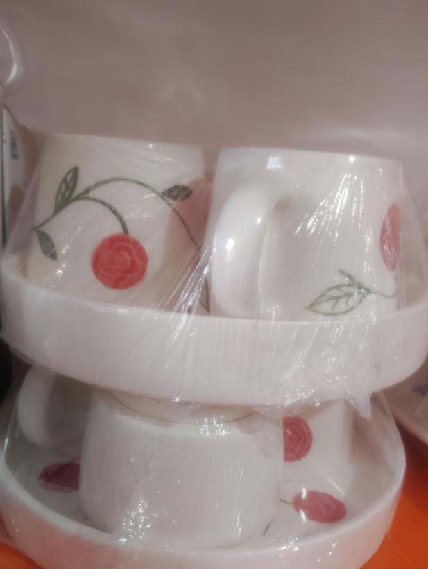 سرویس چای خوری چهارتکه سرامیکی طرحدار