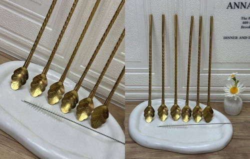 نی شربت طلایی قاشق دار