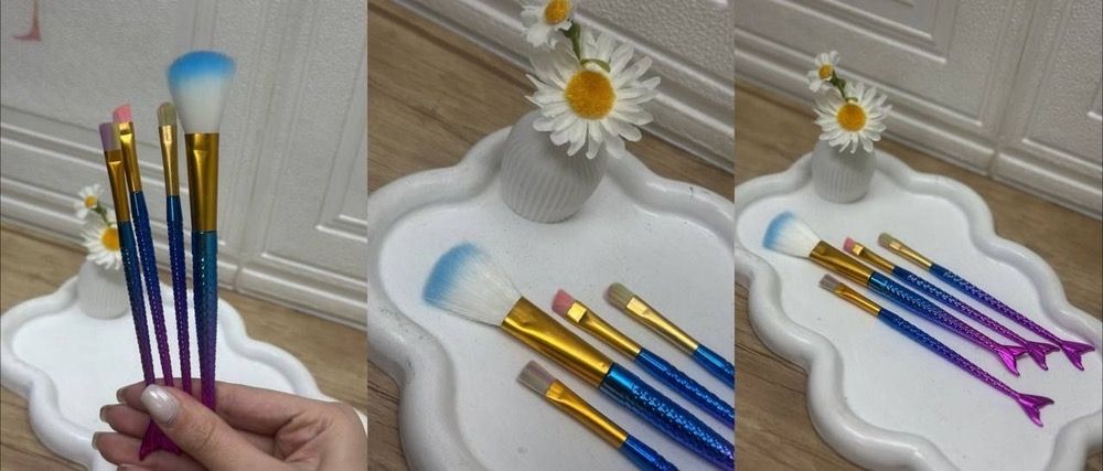 ست براش آرایشی 4 عددی طرح ماهی