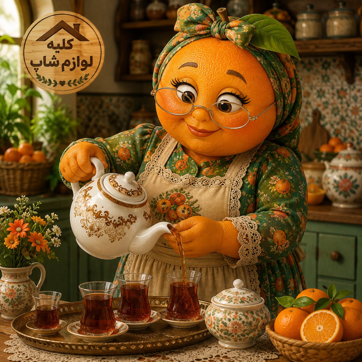 قوری چینی باکیفیت طرحدار